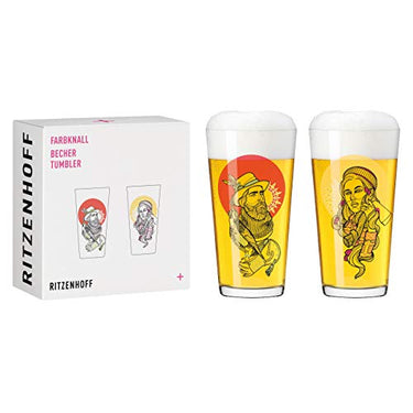 RITZENHOFF 3491002 Becher 400 ml - 2er Set - Serie Farbknall Set Nr. 2, 2 Stück mit Waldillustration - Made in Germany im Sale